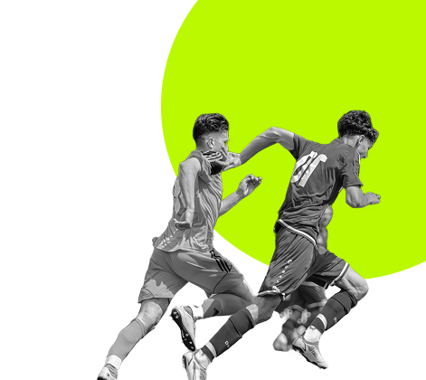 Football players running